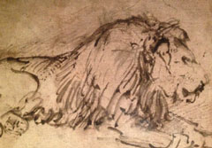 Door de grote meester Rembrandt met inkt vereeuwigd